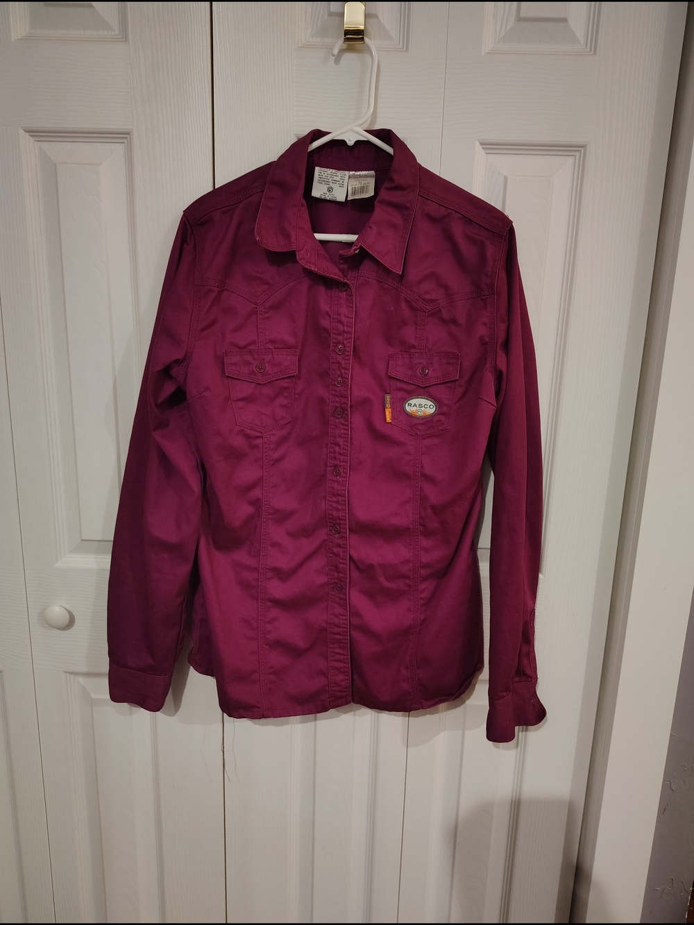 Rasco Fire Resistant Women's Magenta Work Shirt with Pocket XL